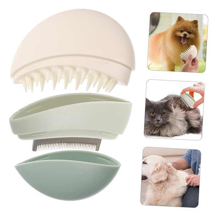 GALPADA Pet Hair Comb Dog Cat Grooming Tool for Shedding and Knot Removal Ergonomic Handheld Design for Daily Use and Bath Cleaning