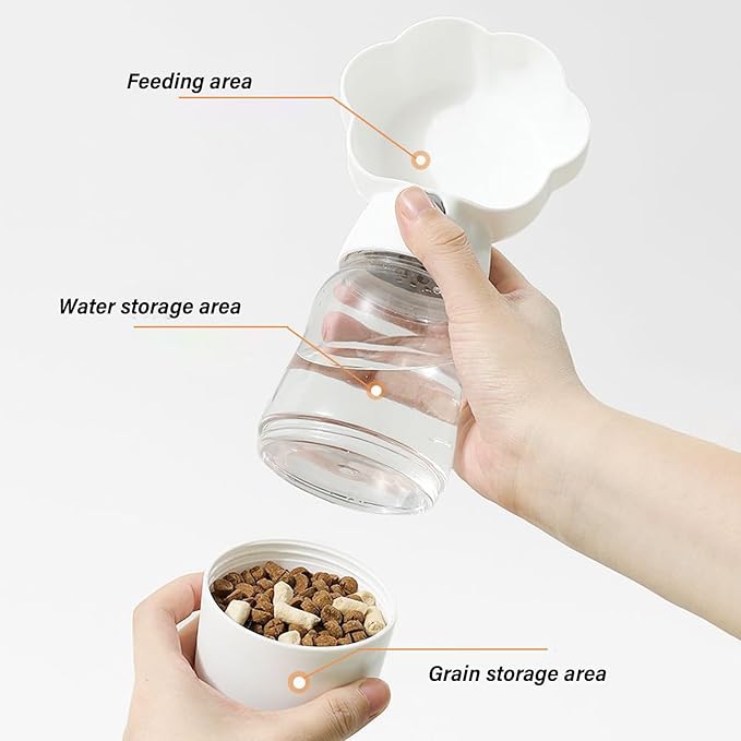 Pet Travel Water Dispenser Food Compartment for Dog Owners Daily Walking Supplies Dog Water Bottle Portable