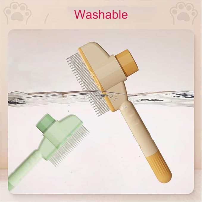 Zen Brush for Cats, Zenbrush Cat Comb, Cat Flea Comb, Upgrade Dog and Hair Removal with Release Button(Green)