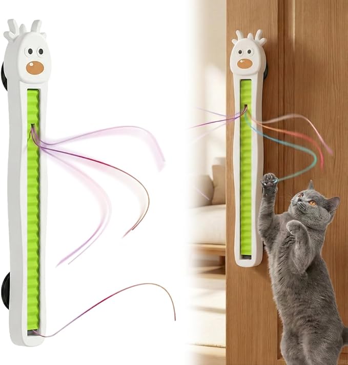 Auto Motion Flying Rope Cat Toy from Lazy to Crazy, 2026 New Electric Wall-Mounted Flying Rope Toy, Automatic Interactive Cats Toy for Indoor Cats, Bored Kittens and Adult Cats (White)