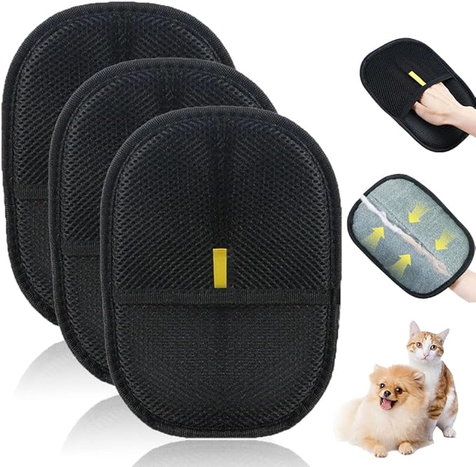 Electrostatic Gloves Pet Hair Removal, 2026 New Pet Hair Remover Glove, Washable Reusable Dogs Cats Hair Gloves (#B, 3pcs)