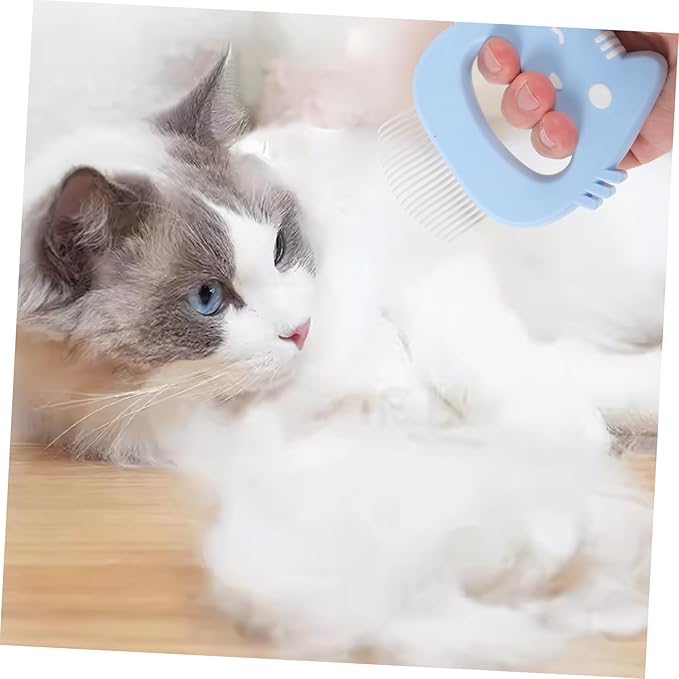 Hemoton PET Grooming Comb Set 3pcs Cat and Dog Massage Combs Silicone Handle Detangling and Deshedding Tool for Household Pets Compact and Portable Grooming Accessories