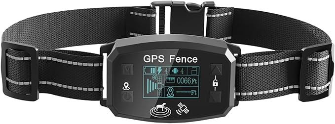 GPS Wireless Dog Fence, Range up to 6561 ft,Electric Collar with 3 Warning Modes, for Outdoor Use Waterproof& Rechargeable Pet Containment System for Most of Dogs (Black)