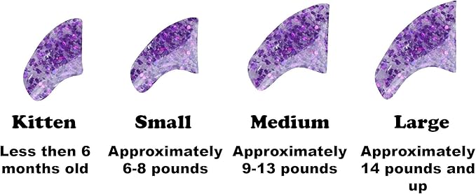 Soft Nail Caps 60 Packs for Cats - Purple Holographic Glitter Kitten