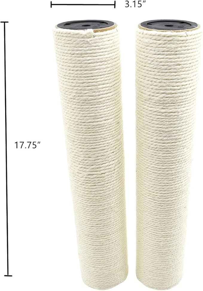 SHENGOCASE Cat Tree Tower Accessories Replacement Post 17.7" L, Ø 3.15" Pole with M10 Bolt, DIY Cat Scratching Post Pole