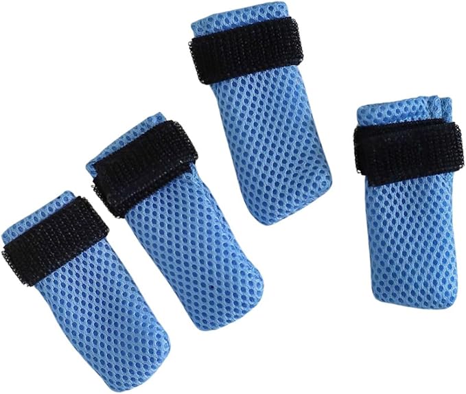Cat Boots,Dog Boot for Injured Paw,Breathable Mesh Cat Claw Protectors Anti Scratch for Cutting Nails_S(Blue)