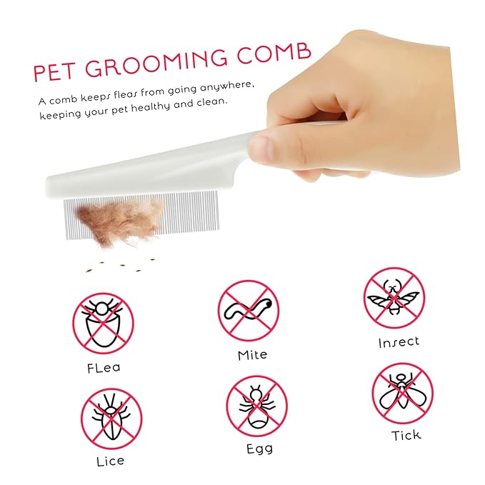 BESPORTBLE 3pcs Dog Cat Grooming Tools Stainless Steel Comb for Hair Removal Tangles Mats and Skin Massage
