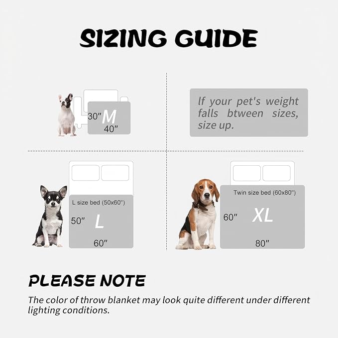 Dog Blanket Paw Bone Pattern 1 Pack 2 Super Soft Warm Flannel Sofa Cover Car Bed Protector, Urine Proof Washable Outdoor Pet Blanket for Puppy Large Dogs & Cats,60"*50" Grey