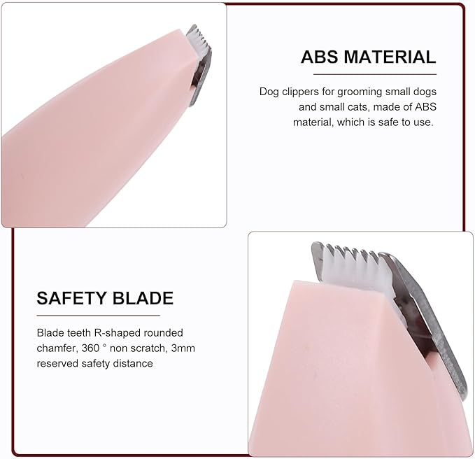 Dog Paw Trimmer Cat Claw Trimmer Low Noise Pet Hair Clippers for Small Dogs and Cats Grooming Supplies Peach Pink