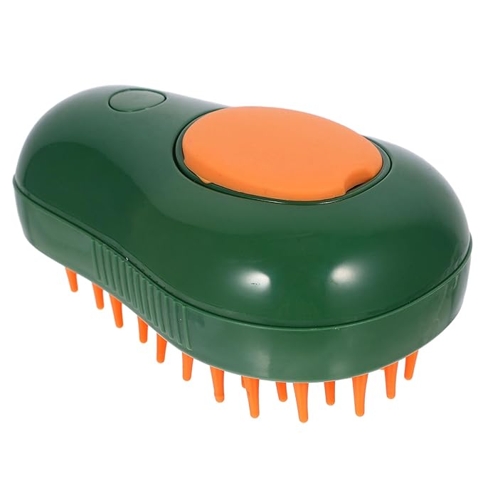 4-In-1 Cat Steamer Brush with Self-Cleaning Function Green Avocado Spray Grooming Brush for Bathing and Massage Pet Hair for Cats and Dogs Electric Bath for Pet Grooming Supplies