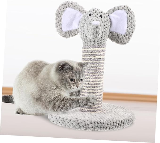 DOITOOL 2pcs Small Elephant 2pcs Small Elephant Zebra Cat Scratching Post Set Vertical Sisal Cat Scratcher and Kittens Sturdy Climbing and Resting Platform