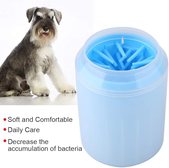 Portable Pet Paws Cleanseing Cup, Multifunctional Grooming Tool for Cats and Dogs, Rubber Silicunique, Easy to Cleanse and Use (Blue)