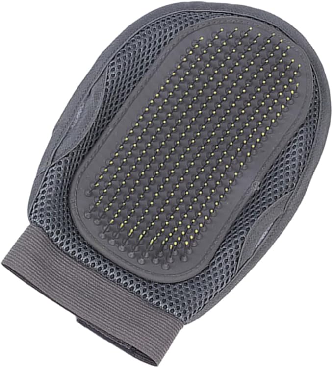 Double-Sided PET Grooming Massage Glove for Cats and Dogs Efficient Deshedding and Bathing Tool One Size Grey