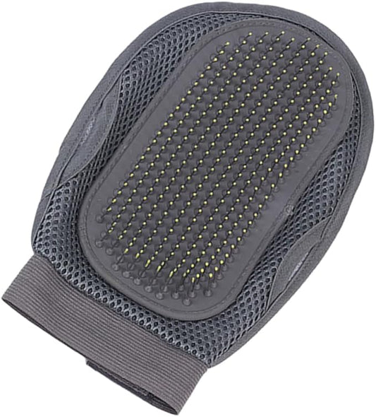Double-Sided PET Grooming Massage Glove for Cats and Dogs Efficient Deshedding and Bathing Tool One Size Grey