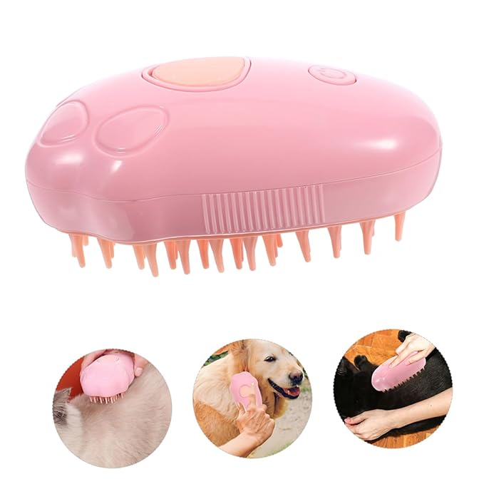 ibasenice 2pcs Cat Steam Brush Dog Bath Scrubber Portable Self- Pet Hair Massage Tool for Pets Grooming for Cats Dogs