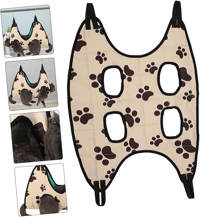 Cat Grooming Hammock for Nail Trimming Pet Sling for Cats and Dogs Breathable Oxford Reusable Grooming Assistant Strong Support for Easy Bathing and Beauty Random Style