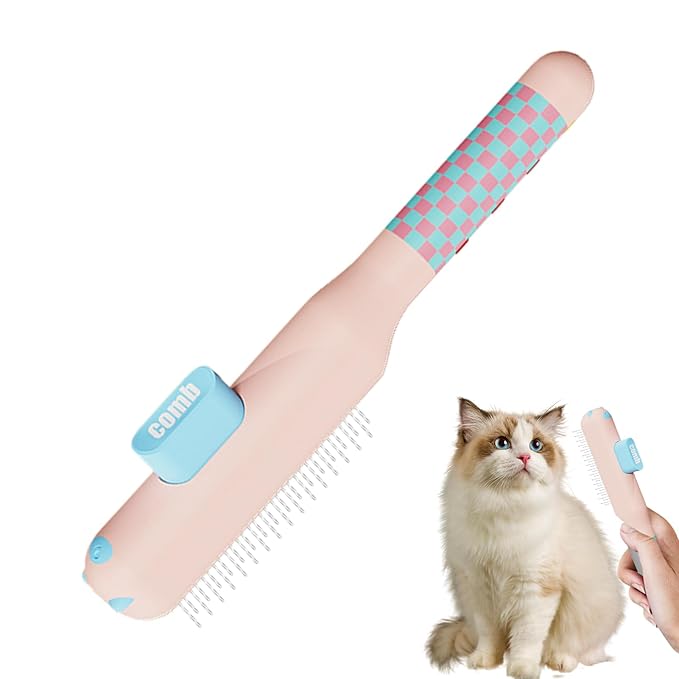 Cat Comb | Self-Cleaning Non-Slip Brushes with Metal Teeth,Cat Comb for Shedding,for Dog Puppy Animals Indoor Home Shedding