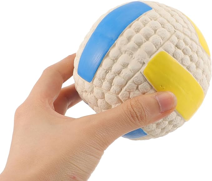 LALAFINA Dog Chew Ball 9.5cm Rubber Squeaky Molar Ball Interactive Play for Small Dogs Puppies Pet Supplies