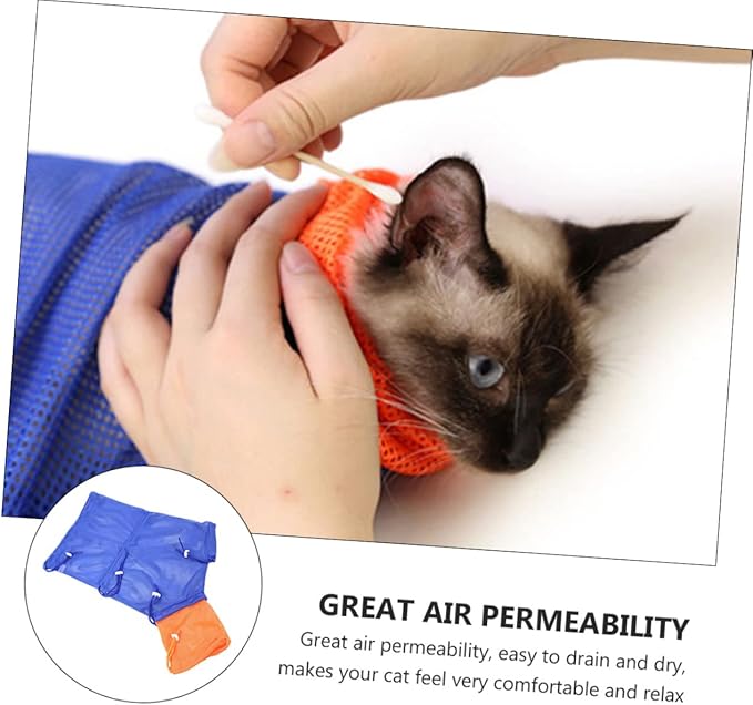 BESPORTBLE Djustable Cat Bathing Bag Scratch-Resistant Mesh Kitten Grooming Bag Pet Bathing