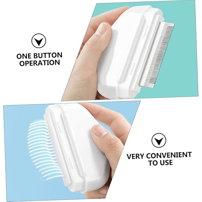 Cat Grooming Brush Pet Hair Removal Lint Brush Dog Comb Stainless Steel Bristles Ergonomic Design