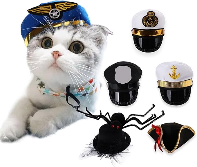 Christmas Pet Hat Cute Captain Pirate Hat for Dog Dress Up Supplies Lovely Halloween Carnival Clothes Accessory Funny Hats for Halloween Cosplay