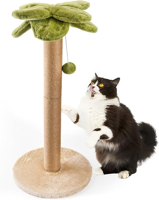 Cat Scratching Post Palm Tree Shape, Sturdy 34 inches Tall Sisal Scratch Post
