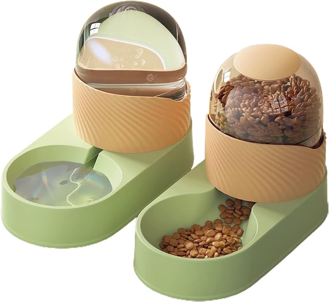 1 Set 2000ml Cat Food Feeder,Dry Wet Separation Large Capacity Durable Safe Anti Overturning,for Small or Medium Size Dogs Cats Pet Supplies Green Sets
