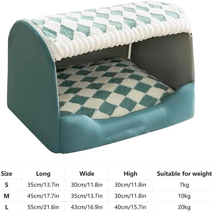 Pet Cat Dog Bed Sofa Mats Coussin Chien Animals Accessories Dogs Basket Supplies Compatible with Large Medium Small Pet House Products(Tea Brown,S)