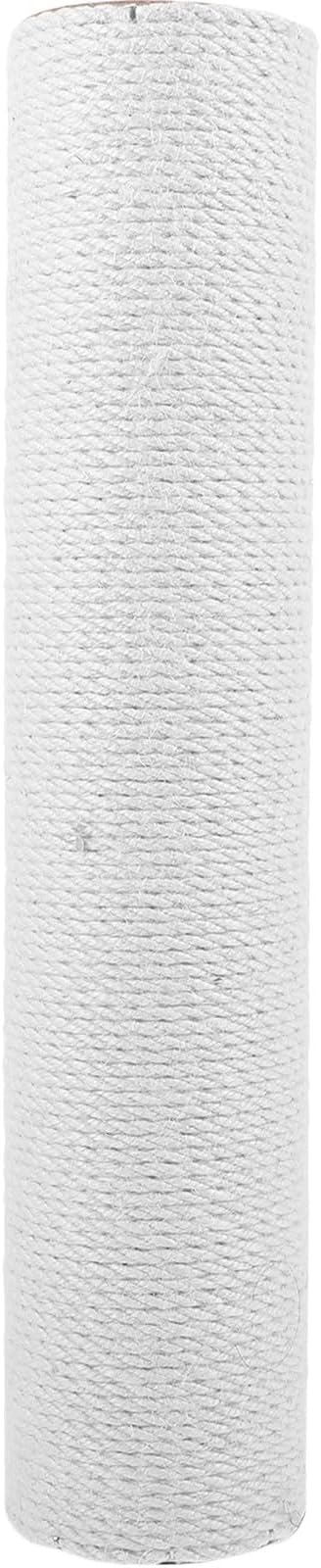 HEMOTON Small Cat Scratching Post Replacement with White Hemp Rope 40cm Height X 8cm Diameter Decorative Indoor Cat Scratch Pole for Kittens