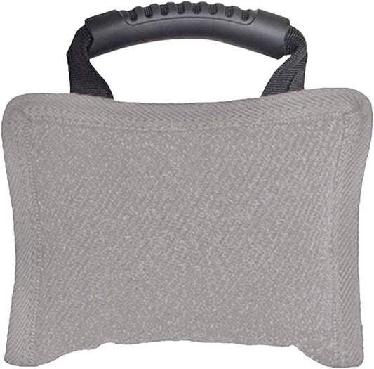 Baoblaze Dog Bite Pillow Tough Tug Toy Practical Portable Outdoor Pet Supplies for Small and Medium Sized Dogs Biting Pad with Handle, Gray