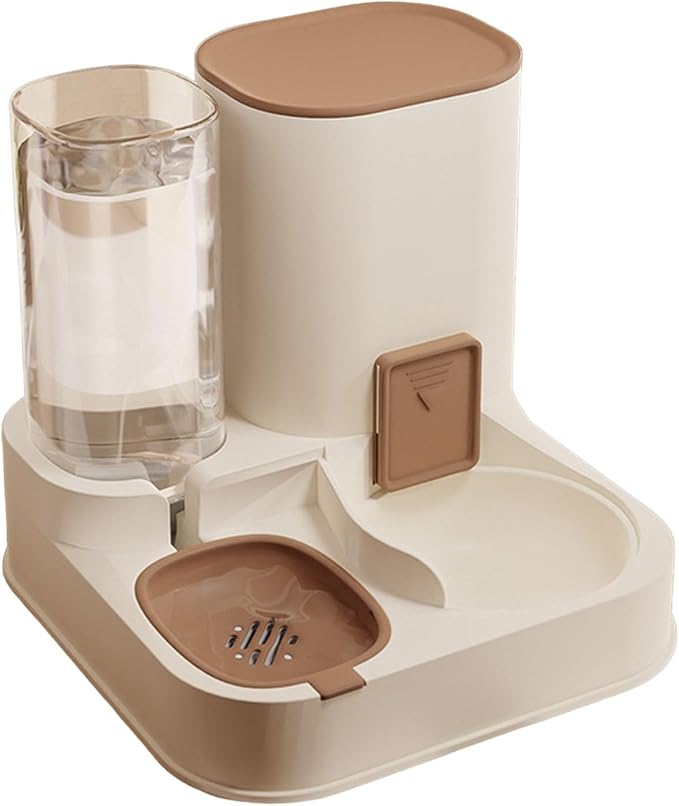 Cats Feeders and Water Dispenser 2 in 1 Pet Automatic Water Dispenser Pet Food Storage for Small Dog Puppy Cats