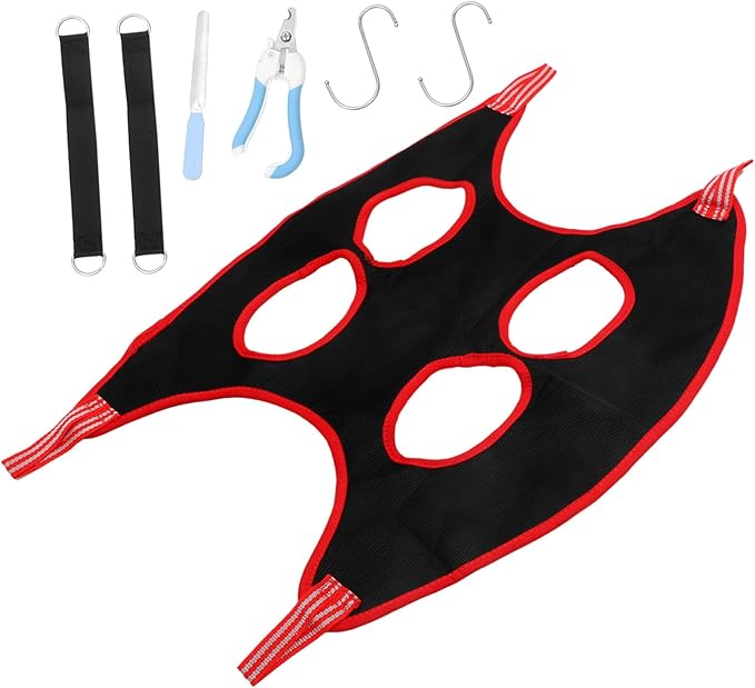 Breathable PET Grooming Hammock for Nail Cutting Adjustable Sling for Cats and Dogs Random Color PET Grooming Accessories