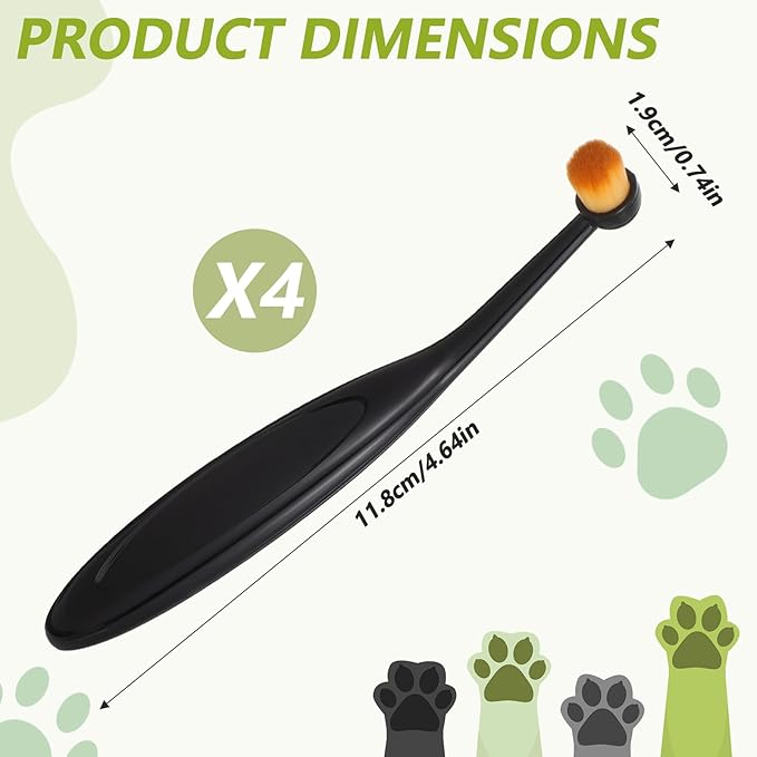 Dog Cat Eye Powder Brush, 4 Pack Tear Stain Remover Brushes Washable Fiber Dog Eye Grooming Soft Bristles Dog Eye Cleaning Brush Pets Grooming Comb for Small Pet Cat Dogs Removing Crust Mucus