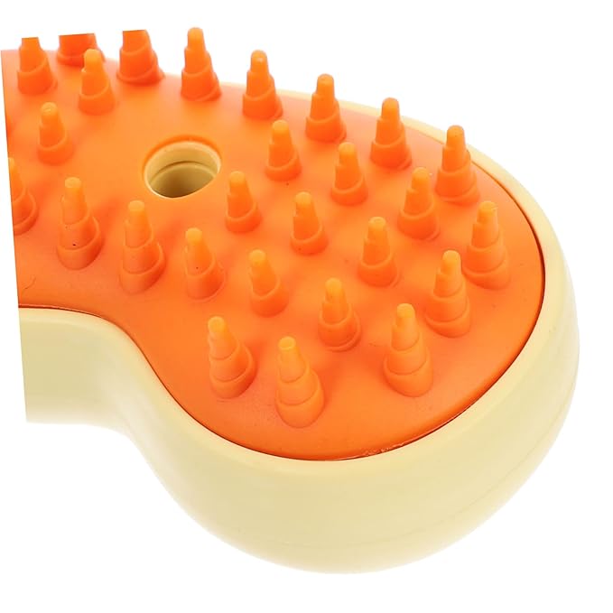 Milisten Rechargeable Cat Steam Brush 3-in-1 Cat Grooming Brush for Shedding Detangling Bathing with Ergonomic Handle and Quick Release Button