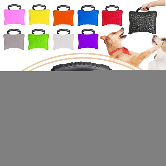 Baoblaze Dog Bite Pillow Tough Tug Toy Practical Portable Outdoor Pet Supplies for Small and Medium Sized Dogs Biting Pad with Handle, Gray