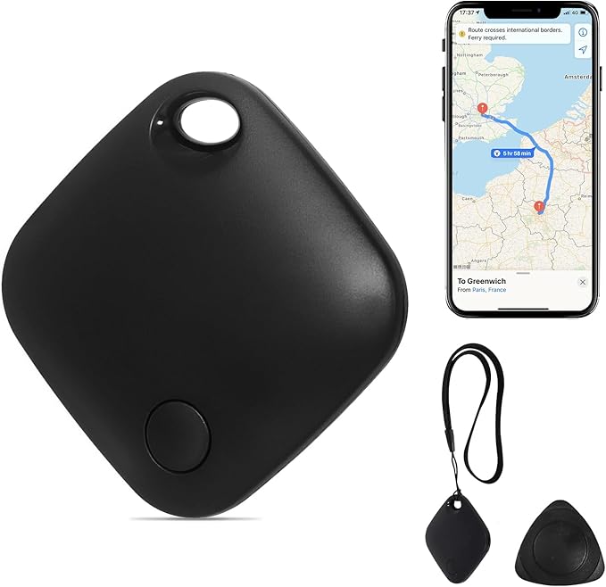 AURTEC Smart Air Tracker for Pets, Vehicles, Keys & Luggage - Compatible with Apple Find My App (iOS Only), Real-Time Global Location Tracking, Long Battery Life, Geo-Fencing,1 Pack