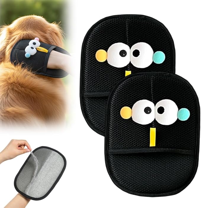 Pet Hair Removal Glove for Dogs & Cats, 2026 New Electrostatic Pet Grooming Mitt, Magic Brush Pet Hair Remova for Pet Owners Laundry Couch Carpet & Car Seat (2 PCS)