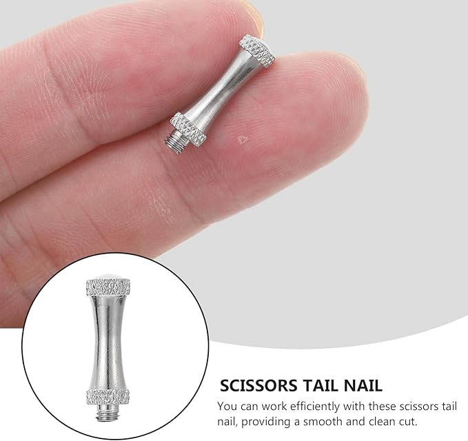 IMIKEYA 12pcs Stainless Steel Scissor Tail Nails Double-head Decorative Finger Rest Hair Clippers Parts for Pet Grooming Tools