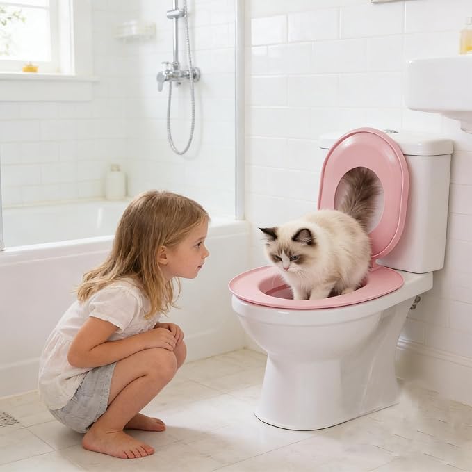 Toilet Training for Cats,Removable Urinal System - Cat Toilet Seat,for Indoor Home Apartment Bathroom Basement Pet Shop