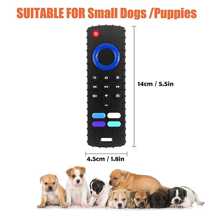 Puppy Toys for Teething, Remote Control Teether for Small Dogs,Puppy Teething Toy for Boredom & Stimulation,BPA-Free (Black01)