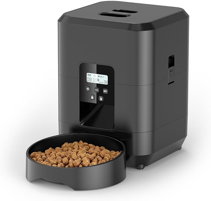 2L Smart Automatic Pet Feeder with HD Video Camera and Two-Way Audio, 2.4GHz WiFi App Control Dog and Cat Food Dispenser with Anti-Sticking Design, Dual Power Supply (White (Video Version))