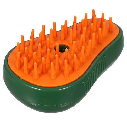 YARNOW 4-In-1 Steam Cat Brush and Bath Scrubber with Self-Cleaning Function Avocado Spray Comb for Cat Grooming and Relaxation Light Green Suitable for