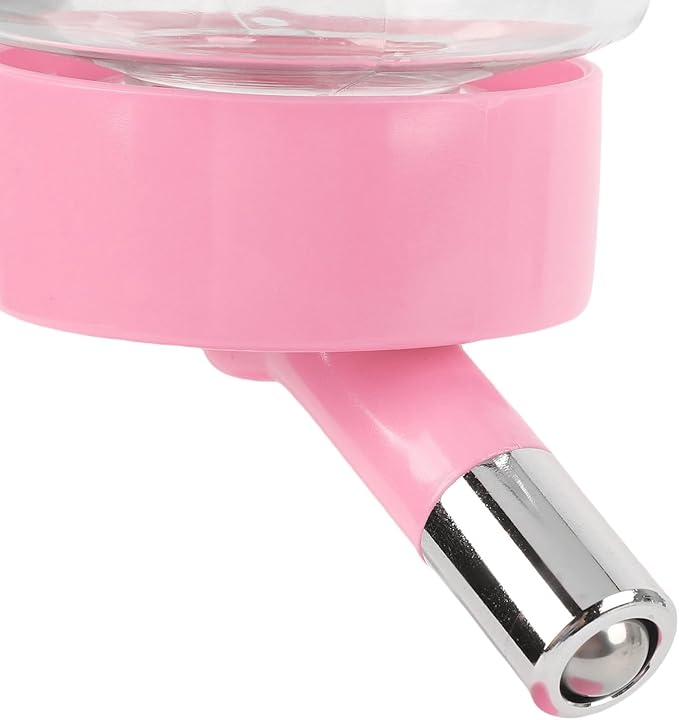 Pet Standing Water Dispenser, Adjustable Height Dog Water Bottle, with Food Feeder Bowl for Small Dogs Cats (Pink)