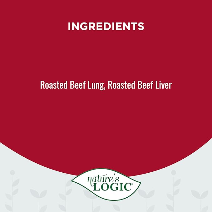 Nature's Logic Beef Crumble Cat & Dog Food Topper - 100% Natural Meal Enhancer - Roasted Beef Lung & Liver - Supports Heart Health with Taurine - No Additives/Preservatives - All Breeds & Life Stages