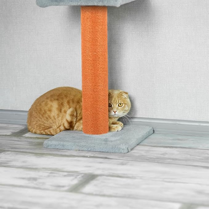 Milisten 2pcs Small Cat Scratching Posts Replacement with Natural Jute Rope, 40cm Height X 8cm Diameter, Indoor Kitten Scratcher Accessories for Cat Climbing Frames and Furniture