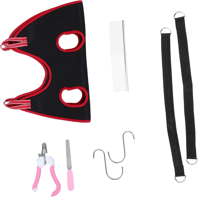 Kisangel Complete Pet Grooming Set Nail Clippers File Comb Sling for Large Dogs Cats Random Color