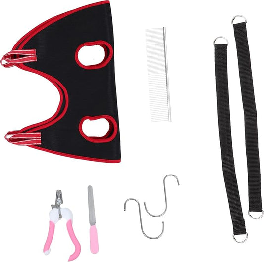 Kisangel Complete Pet Grooming Set Nail Clippers File Comb Sling for Large Dogs Cats Random Color
