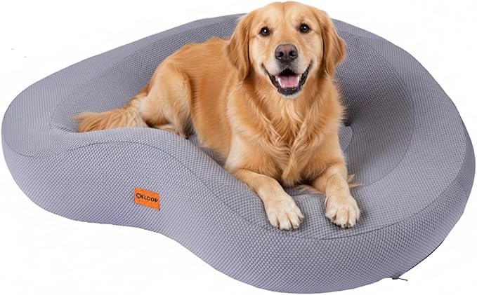 Talc-Free Memory Foam Orthopedic Dog Bed Pet Sofa - Washable Large Water Resistant Dog Cat Couch Sofa, Gray