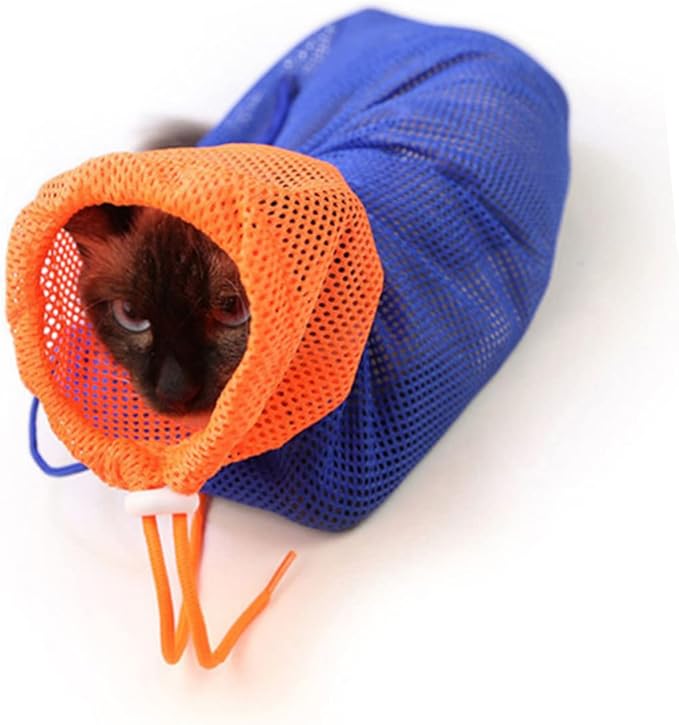 BESPORTBLE Djustable Cat Bathing Bag Scratch-Resistant Mesh Kitten Grooming Bag Pet Bathing