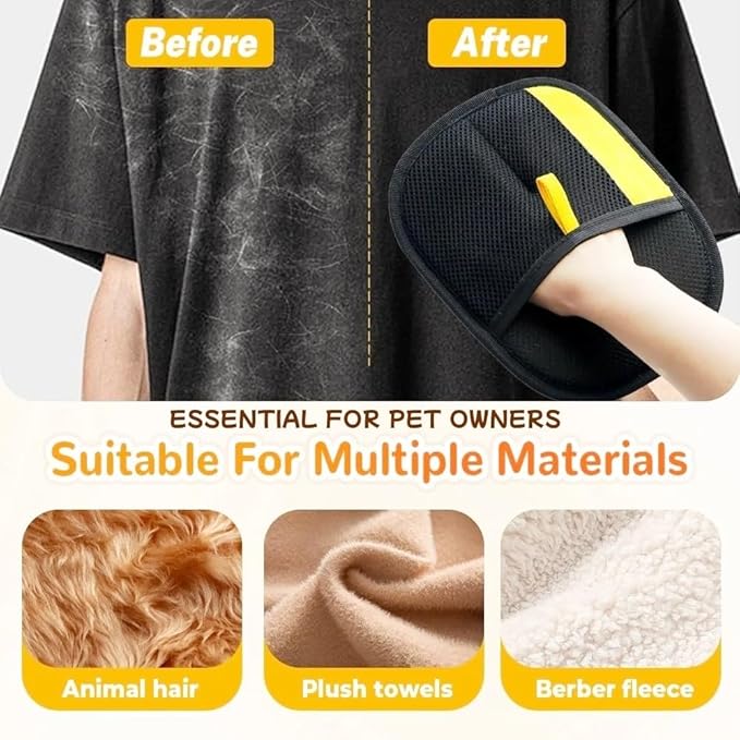 2026 Cat Hair Remover Glove,Pet Hair Removal Glove for Cats & Dogs , Electrostatic Gloves for Pet Grooming,Reusable Pet Hair Remover Tool for Couch, Clothing,Furniture, Carpet, Curtain,Car Seat